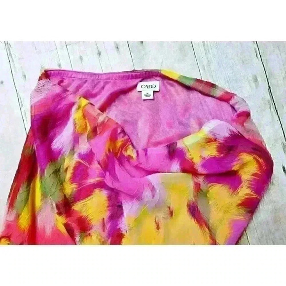 CATO Womans PINK MULTI COLOR Skirt LINED Lightweight Layers size Med - Picture 5 of 5